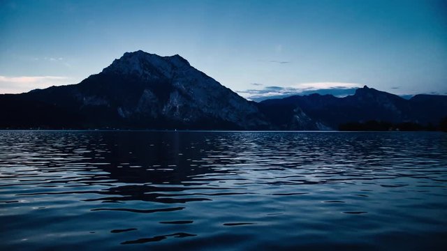 A sunset timelapse of the Traunstein in Austria.