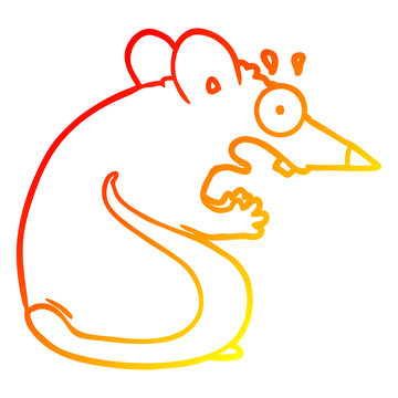recommend clip art: warm gradient line drawing cartoon frightened mouse