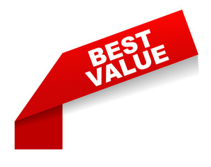 red vector banner best value