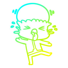 cold gradient line drawing weird cartoon alien