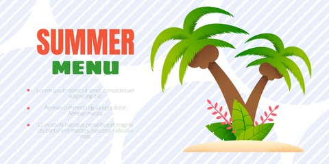 Summer Menu Advertising Banner with Editable Text