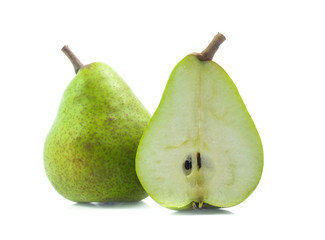 green pear isolated on white background