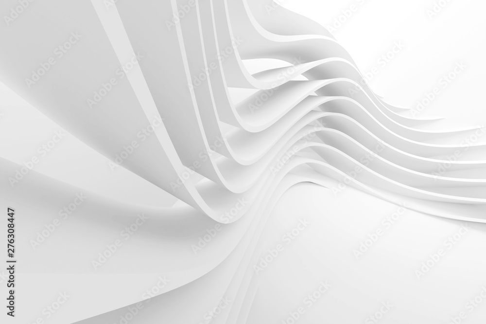 Poster white architecture circular background. modern building design