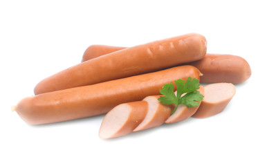 Frankfurter sausage isolated on white background