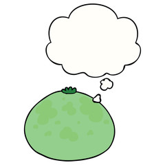 cartoon squash and thought bubble