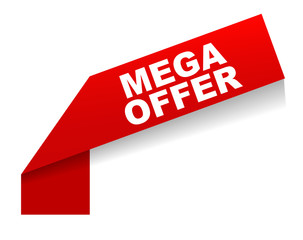 red vector banner mega offer