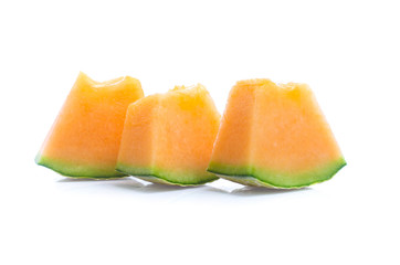 Fototapeta na wymiar Orange cantaloupe melon isolated on white