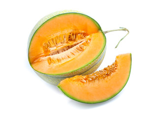 Orange cantaloupe melon isolated on white