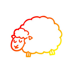 warm gradient line drawing cartoon sheep