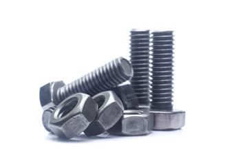 bolt and nut isolated on white background
