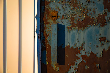 old metal door in the wall