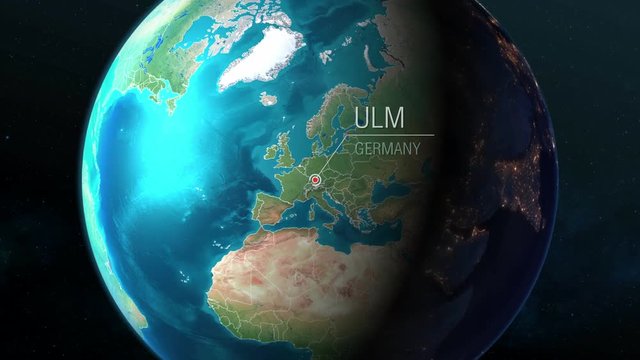 Germany - Ulm - Zooming from space to city