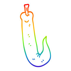 rainbow gradient line drawing cartoon red hot chilli pepper