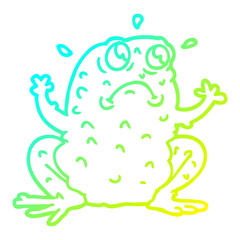 cold gradient line drawing cartoon nervous toad