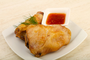 Baked chicken leg