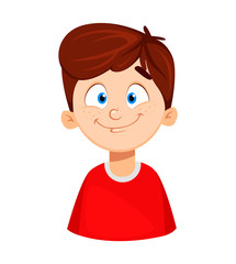Face expression of cute boy, smiling