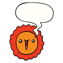 cartoon sunflower and speech bubble
