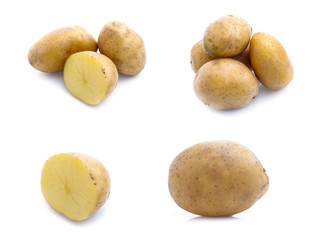 set of potatoes isolated on white background