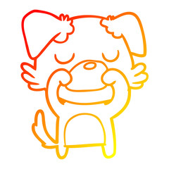 warm gradient line drawing cartoon dog