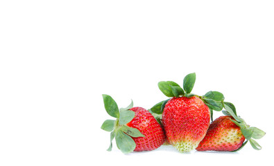 copy space strawberry isolated