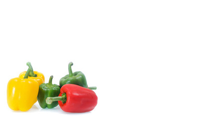 Copy space peppers with white background