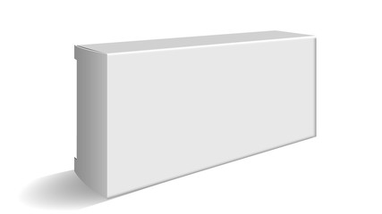 Blank Carton Package For Cosmetic Or Pills Vector. White Package For Drugs Or Cream Tube. Empty Small Cardboard Container Box For Storage And Delivery Medicament Mockup Realistic 3d Illustration