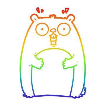 recommend clip art: rainbow gradient line drawing cartoon shocked ground hog