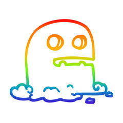 rainbow gradient line drawing cartoon spooky ghost