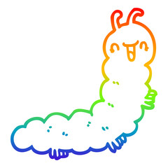 rainbow gradient line drawing cartoon caterpillar