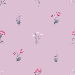 Seamless pattern Vector floral design with roses . Romantic background print