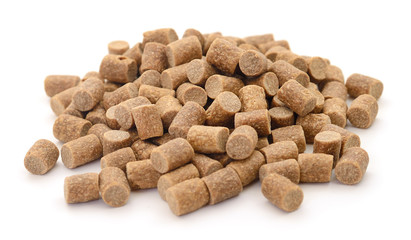 Fish food pellets.