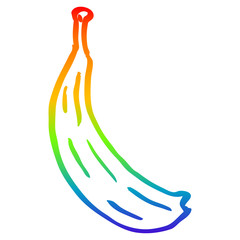 rainbow gradient line drawing cartoon yellow banana