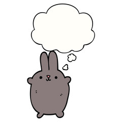cartoon rabbit and thought bubble