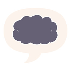 cartoon cloud and speech bubble in retro style