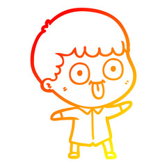 warm gradient line drawing cartoon man staring