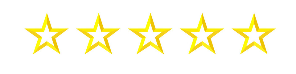 5 star rating, facet icon. Quality sign, rank star symbol. Isolated badge for website or app vector illustration