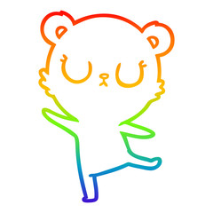 rainbow gradient line drawing peaceful cartoon polar bear