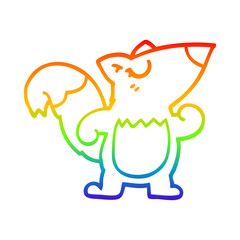 rainbow gradient line drawing cartoon confident squirrel