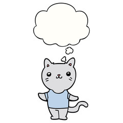 cartoon cat and thought bubble