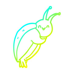 cold gradient line drawing cute cartoon beetle
