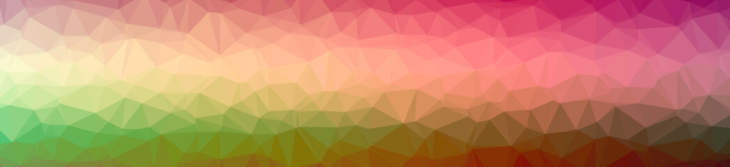 Fototapeta premium Illustration of abstract Green, Orange, Pink, Red, Yellow banner low poly background. Beautiful polygon design pattern.