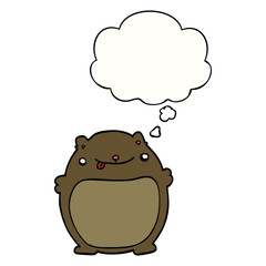 cartoon fat bear and thought bubble