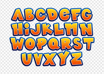 Cheerful, colorful font. Vector set of letters in a children style. Polygonal alphabet. Design elements. Cartoon vector font.