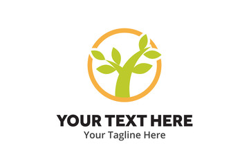 unique tree simple logo creative design in flat style with color . tree nature logo creative design for identity and community