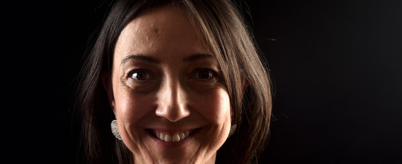 portrait of a woman on black