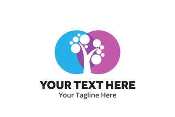 unique tree simple logo creative design in flat style with color . tree nature logo creative design for identity and community