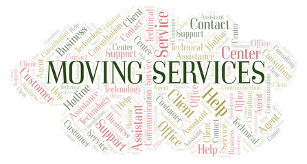 Moving Services word cloud.