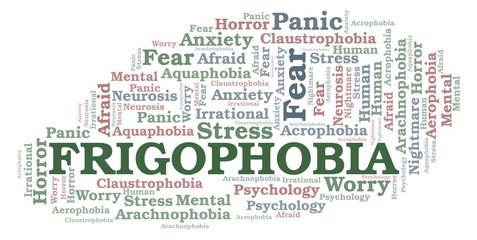 Fototapeta premium Frigophobia word cloud.