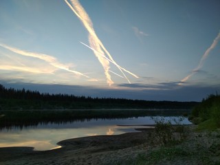 clouds over the lake
