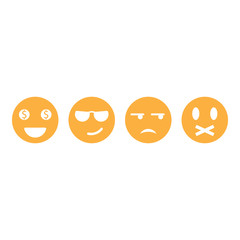 Naklejka premium Set of emoticon vector icon illustration